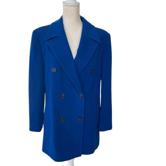 Vintage 1950's Pendleton Women's Double-Breasted Wool Jacket Cobalt Blue Size 12 - Picture 1 of 10